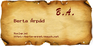 Berta Árpád névjegykártya